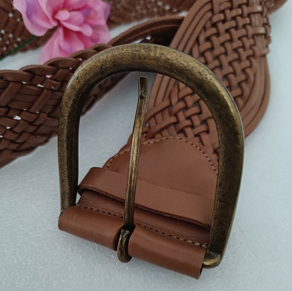 🍂Holt Renfrew Lether Brown Woven Belt - Picture 7 of 12